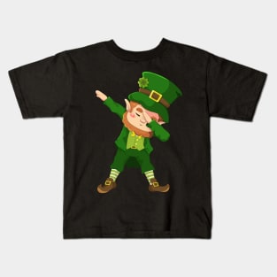 Kids Dabbing Leprechaun Kids T-Shirt